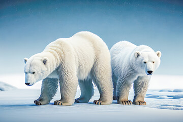 Obraz na płótnie Canvas polar bear on ice, generative ai