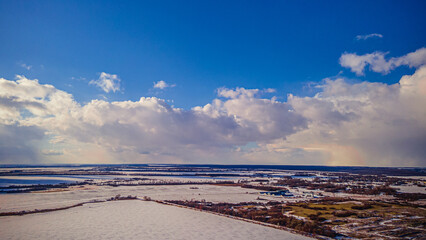 aerial photo of wildlife in spring