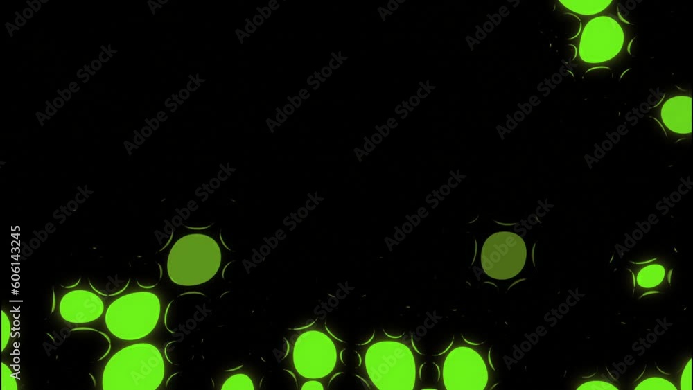 Poster background with neon flashing circles. design. bright neon circles blink on black background. flashi