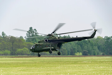transport helicopters during a military operation - 606143255