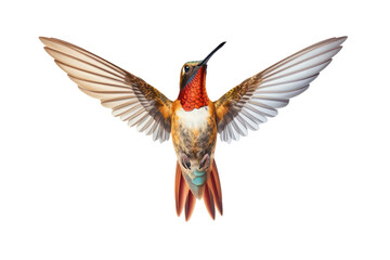 hummingbird in flight, png stock photo file cut out and isolated on a transparent background - Generative AI	