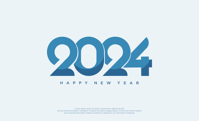 Happy New Year 2024. Happy New Year 2024 text design for flyer, card, banner design.