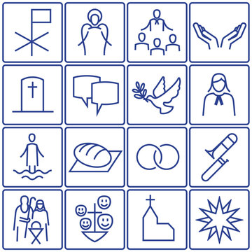 Icon Set Kirche+Gemeinde blauviolett 2