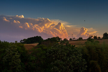 sunset over the field