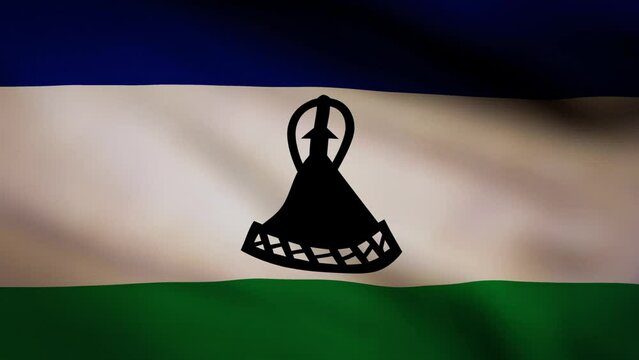 Lesotho waving flag