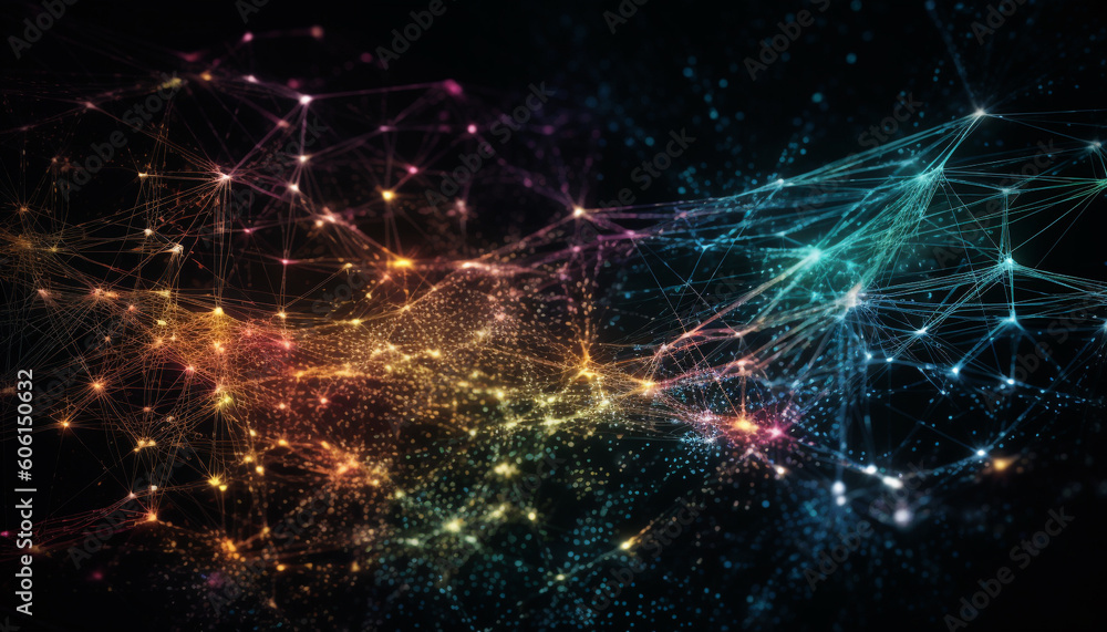 Poster glowing abstract backdrop of futuristic space design generated by ai