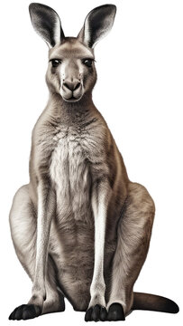 Australian giant red cangaroo isolated on a white background, generative AI animal