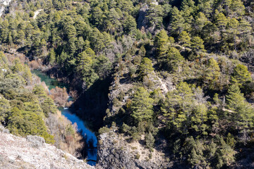 views from above river Júcar. view from the devil's window. Cuenca ,Spain.