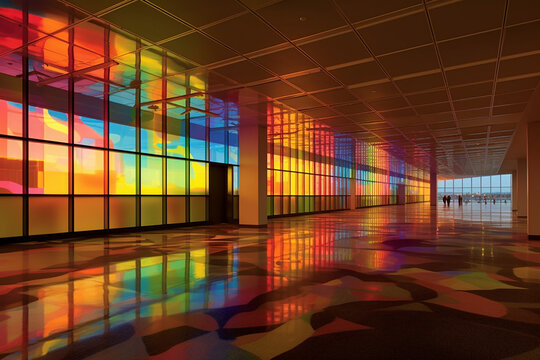 Colorful liminal space. Generative AI