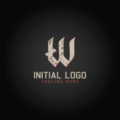 Logo of W alphabet initial Gothic Style icon design