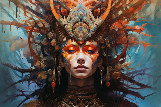 Demon Queen Fantasy Ruler. Generative AI