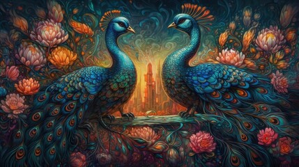 Beautiful peacock, generative ai