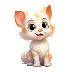 Fototapeta na wymiar cute baby cat transparent background png illustration ai generated