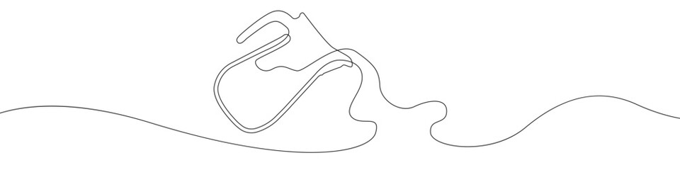 Obraz premium Jug glass icon line continuous drawing vector. One line Jug, milk, juice, wine icon vector background. The pitcher pours milk, juice, wine icon. Continuous outline of a Jug.