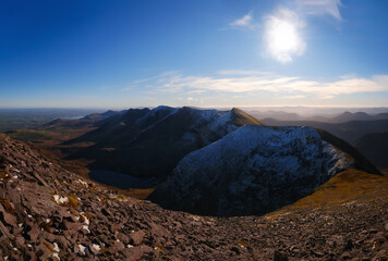 Irish mountain scape from above