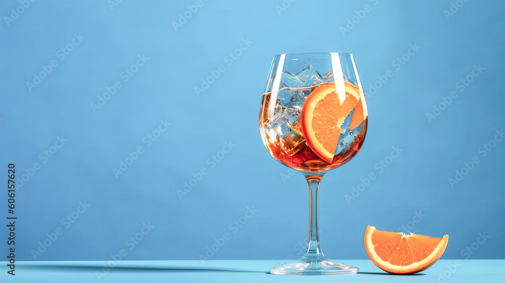 Poster a vibrant cocktail with an orange garnish was created with the help of generative ai technology - ge