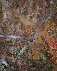Scenic mountain road from above