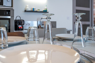 A table set in a seasonal rental