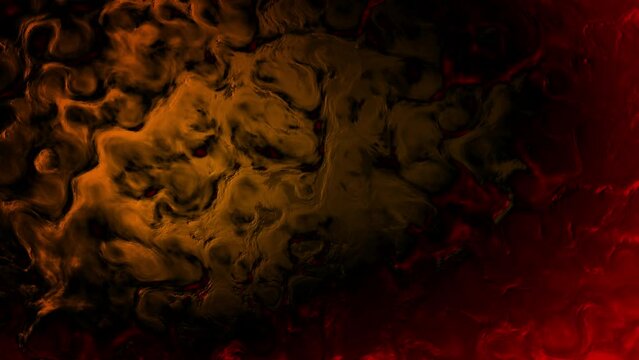 dark yellow - red biological shapes material abstract background - loop video