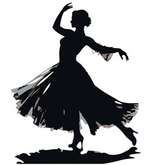 The dancer spins to the music penetrating the body through and through, EPS illustration