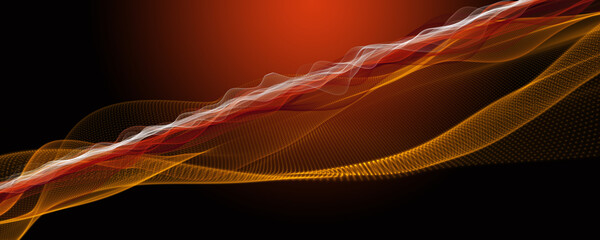 Fantastic elegant wave panorama background design illustration - 606161640
