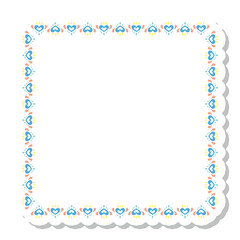 ハートのフレーム素材 スクエア ブルー