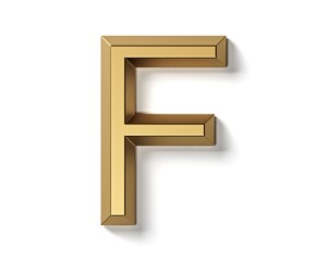 Letters made of gold. 3d illustration of golden alphabet isolated on white background
