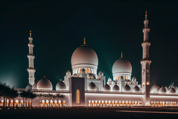 Fototapeta na wymiar Sheikh Zayed Grand Mosque Center - 5th Street - Abu Dhabi - United Arab Emirates. AI Generated