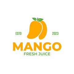 Creative mango fruit organic logo design vector concept illustration idea
