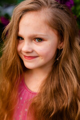 Fototapeta premium beautiful large portrait of a blonde girl with big eyes