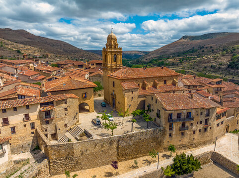 Mirambel in Teruel, panoramic aerial view