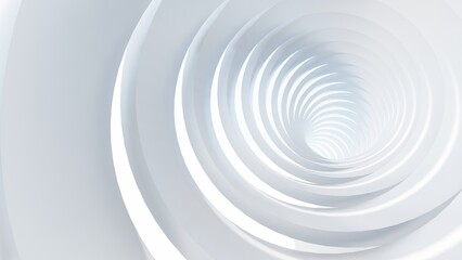 Abstract architecture background white round tunnel 3d render - obrazy, fototapety, plakaty
