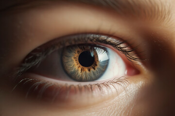 Infinite Depth: Close-Up Shot of an Eye with Intriguing Focus and Blur Elements. AI Generated