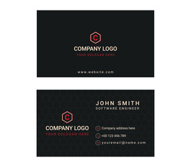 Business card template. Double-sided creative business card template. Horizontal layout. Vector illustration