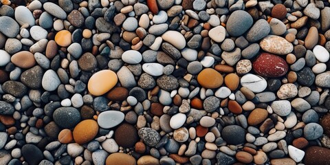 Naklejka premium AI Generated. AI Generative. Sea side floor coast nautical pebbles. Graphic Art