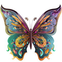 Colourful butterfly graphics Generative AI illustrations