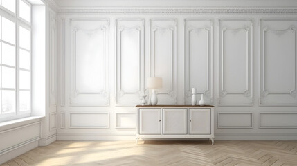 Minimalist Interior of modern interior desige 3D rendering, generative ai