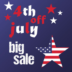 Obraz premium Happy Independence Day celebration banner or greeting card with United States national flag and typography text Happy 4th of July.