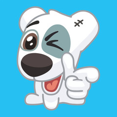 cute dog vector thumbs up cartoon icon illustration
