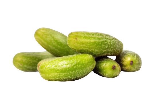 Closeup of Finger Limes isolated on transparent background. Generative AI