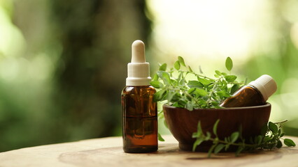 Aromatherapy - oregano essential oil  - obrazy, fototapety, plakaty