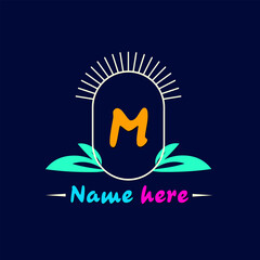M - Multi colored alphabet in style logo Design, Alphabet M letter vector
