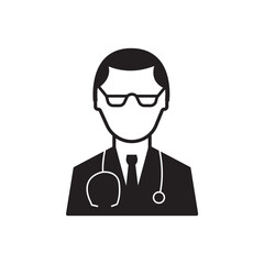 male doctor vector on white background. healthcare and medicine concept.

