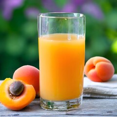 Fototapeta premium A glass of apricot juice