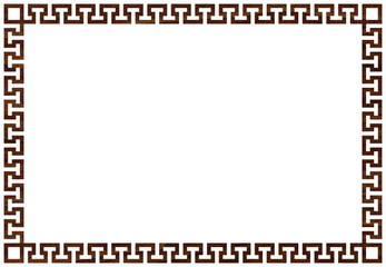Greek frame ornaments, meanders. Square meander border from wooden walnut repeated Greek motif Vector illustration