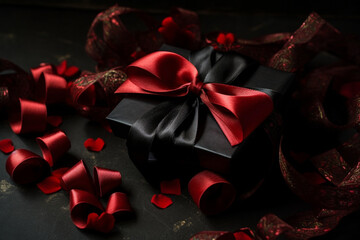 Valentine's Day, romantic, hearts, bows, gift, box