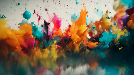 Abstract watercolor background with watercolor splashes. Generative AI