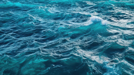 Obraz premium Background of blue ocean waves in the tropical sea