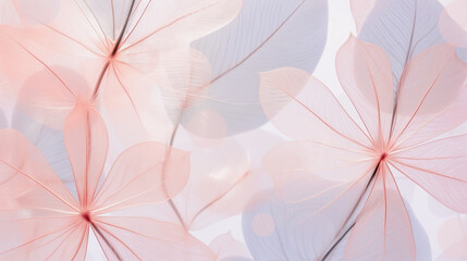 Graceful delicate flowers in pastel shades, veil transparent texture. Generative AI gentle background