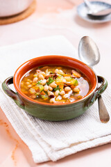 Savory Navy Bean Soup: Hearty Comfort Food with Smoked Ham Hock, Vegetables, and Aromatic Herbs